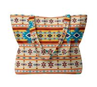 lavendel Tote Bag 100% Coton - Sac Fourre-Tout avec Compartiment Intérieur - Impression Numérique - 8 Designs Modernes - Certifié Oeko-Tex - Sac Cabas Réutilisable - Southwest Geo - 35 × 45 cm