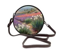 Lavender Fields Sac à bandoulière rond en cuir pour femme