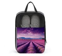 Lavender Fields Sac à chaussures de voyage résistant à l'eau avec fermeture éclair, gris, taille unique, moderne, gris, Taille unique, Moderne