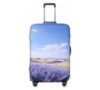 Lavender Fields Under Blue Sky Housses de bagage de voyage élastiques pour valise de 45,7 à 81,6 cm, noir, L