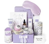 Lavender Spa Gifts Lot de 11 cadeaux de bain pour femme, cadeaux de spa relaxant, panier cadeau de bain pour femme, cadeaux de soins personnels, produits de spa, cadeaux d'anniversaire pour femme