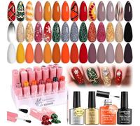 Lavender Violets 25 pièce Vernis à Ongles Semi Permanents Avec Blooming Gel UV LED Base,Matte,Top Coat Brillante Design de Manucure Pinceau Ongle Parti Valentin Noël Cadeaux Pour Femmes C406