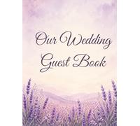 Lavender wedding guest book hardcover blank lined: Purple wedding guest keepsake