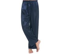 Lavenderi Pantalon de pyjama en satin pour homme avec cordon de serrage, bleu marine, XX-Large