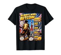 l'avenir est Orange Bitcoin Toujours Gagner Comic Crypto Art T-Shirt Graphique avec Valeur