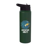 L'aventure attend les vacances de voyage Stainless Steel Insulated Water Bottle