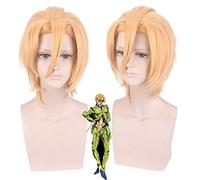 L'aventure Bizarre de JoJo d'anime vent d'or Pannacotta Fugo Cosplay perruque blonde courte Halloween Cosplay Costume perruques + casquette de perruque PL-550