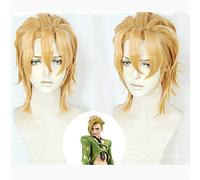L'aventure Bizarre de JoJo d'anime vent d'or Pannacotta Fugo Cosplay perruque blonde courte Halloween Cosplay Costume perruques + bonnet de perruque
