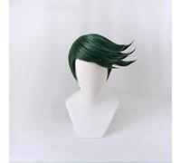 L'aventure Bizarre de JoJo Rohan Kishibe Cosplay perruque courte vert foncé résistant à la chaleur cheveux synthétiques Anime Costume jouer perruques KUMZ0162