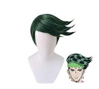 L'aventure Bizarre de JOJO Rohan Kishibe vert perruque courte Cosplay Costume résistant à la chaleur cheveux synthétiques hommes fête jeu de rôle perruques MZ-1433