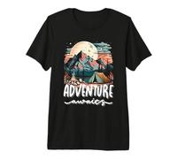 L'Aventure Vous Attend - Camping Life Nature Randonnée T-Shirt Haut de Gamme