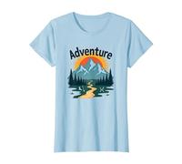 L'Aventure Vous Attend : Exploration en Plein air de Jackson Hole Mountain T-Shirt, Femme, Bleu Céleste, L