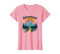 L'Aventure Vous Attend : Exploration en Plein air de Jackson Hole Mountain T-Shirt, Femme, Rose, 3XL