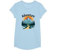 L'Aventure Vous Attend : Exploration en Plein air de Jackson Hole Mountain T-Shirt, Fille, Bleu Céleste, S