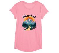 L'Aventure Vous Attend : Exploration en Plein air de Jackson Hole Mountain T-Shirt, Fille, Rose, M