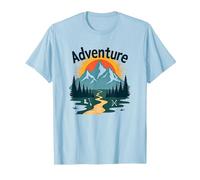 L'Aventure Vous Attend : Exploration en Plein air de Jackson Hole Mountain T-Shirt, Homme, Bleu Céleste, 3XL