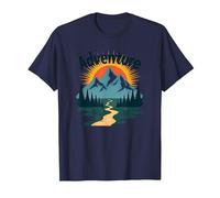 L'Aventure Vous Attend : Exploration en Plein air de Jackson Hole Mountain T-Shirt, Homme, Bleu Marine, XL