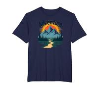 L'Aventure Vous Attend : Exploration en Plein air de Jackson Hole Mountain T-Shirt, Homme Grandes Tailles, Bleu Marine, 5X Tall