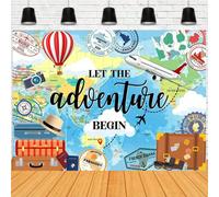 L'aventure vous attend. Que l'aventure commence. Toile de fond de photographie avec carte du monde, thème de voyage, bannière de décoration de fête 210*150,230*180,150*100,300*210Polyester