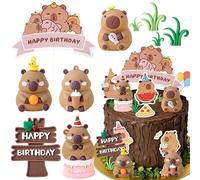LaVenty capybara décoration de gâteau mini poisson globe accessoires de fête pour fête anniversaire capybara baby shower cadeaux de fête
