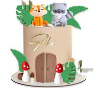 LaVenty décoration de gâteau animal woodland décoration de gâteaux animaux de la forêt anniversaire des animaux de la forêt décoration de gâteau de renard gâteau aux écureuils