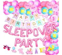 LaVenty Décoration de soirée pyjama de luxe Sleepover Party Banner Mean fille Party Décoration Pajama Party Décoration Sleepover Party Girls Night Out Party Décoration