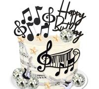 LaVenty Décorations de gâteau d'anniversaire sur le thème de la musique de guitare électrique Rock Roll Décorations de gâteau pour guitare basse sur le thème Rockstar Fournitures de fête