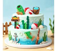 LaVenty Gone Fishing Décoration de gâteau d'anniversaire sur le thème de la