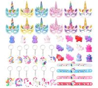 LaVenty remplissage des sacs de fête licorne remplissage des sacs de fête pour les enfants masques artisanat articles bracelet porte-clés tickers cadeaux remplissage de pinata