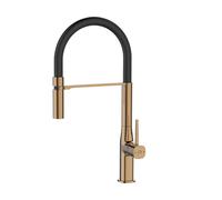 Laveo Pola mitigeur de cuisine sur pied noir-or/vieil or BAP878D