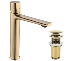 Laveo Tores Steh-Waschtischarmatur, Einhebelmischer, champagner Gold