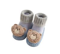 Laver Baskets Compatible with Machine Automne et Hiver garçons et Filles Enfants Chaussettes Chaussures antidérapant Sol intérieur bébé Chaussures de Sport Chaud et Chaussons (Blue, 19 Infant)