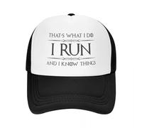 laver Cadeaux de course pour coureur et joggeur - Je cours et je sais des choses Idées cadeaux amusantes pour les amateurs de jogging qui aiment la santé de la piste Cadeau de casquette de baseball