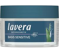 lavera basis sensitiv Crème de nuit apaisante - cosmétiques naturels - végan - Aloe vera bio & Huile d'amande bio - hydratant - crème visage - soins de nuit - sans parfum - 1 x 50 ml