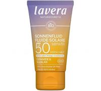 lavera Lotion solaire Sensitiv SPF 50 - Crème solaire pour le visage et le décolleté - Sans filtre UV chimique - Pour peaux sensibles - Végétalien - Cosmétique naturel - 40 ml