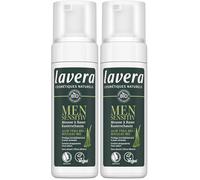 lavera Men sensitiv Mousse à raser - protège immédiatement la peau stressée - soin doux - sans alcool - soins pour hommes - vegan - 150 ml (Lot de 2)
