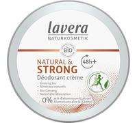 lavera Natural & Strong Deo Creme, ginseng bio & minéraux naturels, 48 heures de protection déodorante fiable, sans sels d'aluminium & alcool, contre les odeurs de transpiration, vegan, bio (1x50 ml)