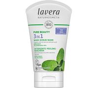 lavera Pure Beauty Masque exfoliant 3 en 1 - Menthe bio et acide salicylique - Nettoyage en profondeur, matifiant - Végétalien, bio (1 x 125 ml)