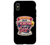 L'avertissement de Softball Peut Passer comme Une Fille et Vous Frapper Coque pour iPhone X/XS