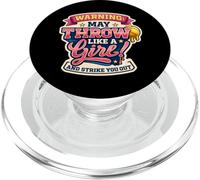 L'avertissement de Softball Peut Passer comme Une Fille et Vous Frapper PopSockets PopGrip pour MagSafe