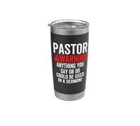 L'avertissement du pasteur pourrait être utilisé dans un sermon chrétien blague Gobelet isotherme en acier inoxydable double paroi