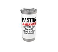 L'avertissement du pasteur pourrait être utilisé dans un sermon chrétien blague Gobelet isotherme en acier inoxydable double paroi