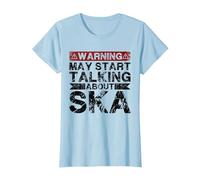 L'avertissement Peut Commencer à Parler de la Musique Ska T-Shirt, Femme, Bleu Céleste, M