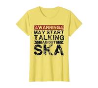 L'avertissement Peut Commencer à Parler de la Musique Ska T-Shirt, Femme, Citron, L