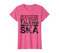 L'avertissement Peut Commencer à Parler de la Musique Ska T-Shirt, Femme, Rose Chiné, XXL
