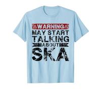 L'avertissement Peut Commencer à Parler de la Musique Ska T-Shirt, Homme, Bleu Céleste, L