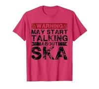 L'avertissement Peut Commencer à Parler de la Musique Ska T-Shirt, Homme, Rouge Chiné, S
