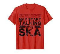 L'avertissement Peut Commencer à Parler de la Musique Ska T-Shirt, Homme, Rouge, XXL