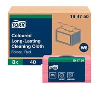 TORK 194750 Chiffon de nettoyage longue durée Rouge (lavette) vendu par paquet de 40 formats