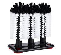 Laveur de Verre à Triple Brosse de Lavage Brosse de Nettoyage de Bouteille de Verre pour Évier avec La Base de Tasse d'Aspiration